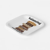 Chocolade Fudge Dessert Evenwichtige Grappige Fees Papieren Bordje (Gebogen)