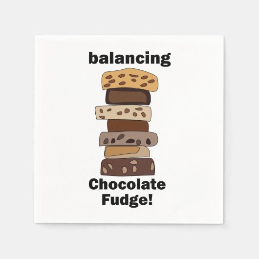 Chocolade Fudge Dessert Evenwichtige Grappige Fees Servet (Voorkant)