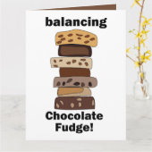 Chocolade Fudge Dessert Evenwichtige Grappige Kaart (Gele Bloem)