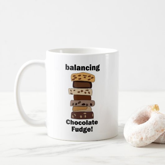 Chocolade Fudge Dessert Evenwichtige Grappige Koffiemok (Met donut)