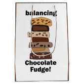 Chocolade Fudge Dessert Evenwichtige Grappige Medium Cadeauzakje (Achterkant)