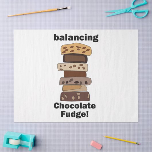 Chocolade Fudge Dessert Evenwichtige Grappige Tissuepapier (Craft)