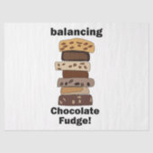 Chocolade Fudge Dessert Evenwichtige Grappige Tissuepapier (Voorkant)