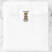 Chocolade Fudge Dessert Evenwichtige Grappige Vierkante Sticker (Tas)