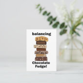 Chocolade Fudge Dessert Evenwichtige Grappige Visitekaartje (Staand voorkant)
