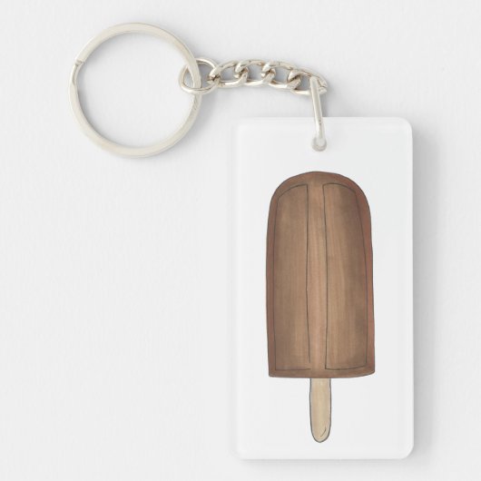 Chocolade Fudge Ice Cream Popsial Food Sleutelhanger (Voorkant)