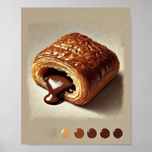 Chocolade gebak Print Realistische Dessert Wall Ar (Voorkant)