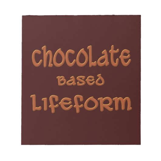 Chocolade-gebaseerde vorm van leven notitieblok (Voorkant)