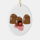 Chocolade-gedekte kersen keramisch ornament (Rechts)