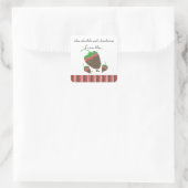 Chocolade Gedompelde Aardbei Zegging Vierkante Sticker (Tas)
