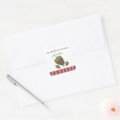 Chocolade Gedompelde Aardbei Zegging Vierkante Sticker (Envelop)