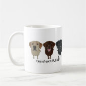 Chocolade, geel en zwart labrador Retriever Koffiemok (Links)