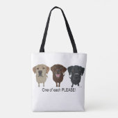 Chocolade, geel en zwart labrador Retriever Tote Bag (Achterkant)