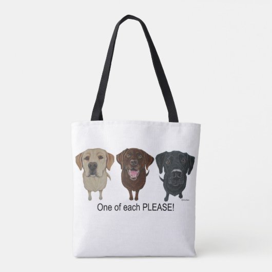 Chocolade, geel en zwart labrador Retriever Tote Bag (Achterkant)