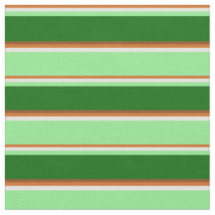 Chocolade, geel, lichtgroen, donkergroen en bruin stof