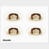  chocolade-geïsoleerde laag maakt ovaal Sticker (Vel)