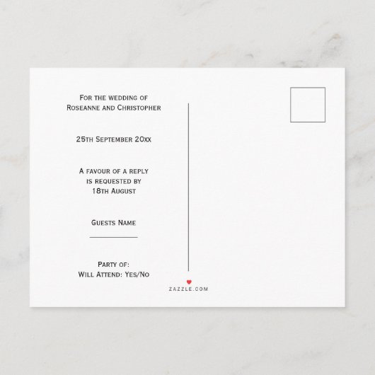 Chocolade Gekleurde Vlinders Ontwerp Wedding RSVP Uitnodiging Briefkaart (Achterkant)