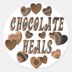 Chocolade geneest ronde sticker