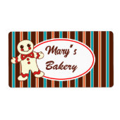 Chocolade Gestreepte Cookie Snoep Labels (Voorkant)