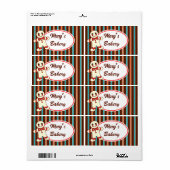 Chocolade Gestreepte Cookie Snoep Labels (Full Sheet)