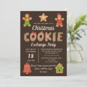 Chocolade Gingerbrood Cookie Swap-kerstfeest Kaart (Staand voorkant)