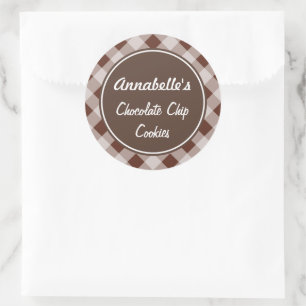 Chocolade Gingham Keuken Stickers