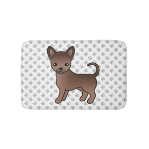 Chocolade Gladharige Chihuahua Cartoon Hond & Poot Badmat