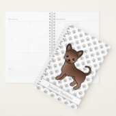 Chocolade Gladharige Chihuahua Hond & Aangepaste T Planner (Display)