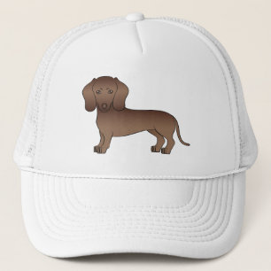Chocolade Gladharige Dachshund Schattige Cartoon H Trucker Pet