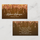 Chocolade Glam Glitter Drip Mode Stylist Modern Visitekaartje (Voorkant / Achterkant)