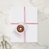 Chocolade Glazed Donut and Snowflakes kerst Cadeaulabel (Met Touw)