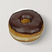 Chocolade Glazed Donut Doughnut Button (Voorkant)