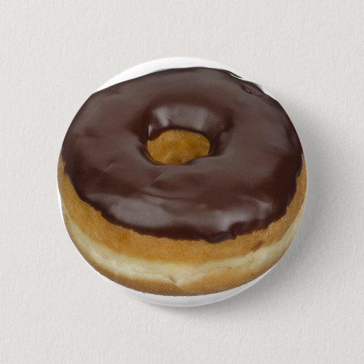 Chocolade Glazed Donut Doughnut Button (Voorkant)