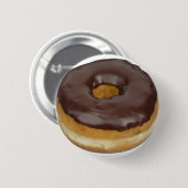 Chocolade Glazed Donut Doughnut Button (Voorkant /achterkant)
