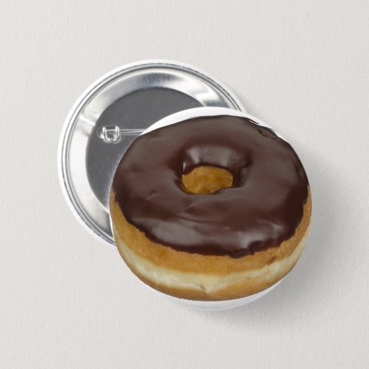 Chocolade Glazed Donut Doughnut Button (Voorkant /achterkant)