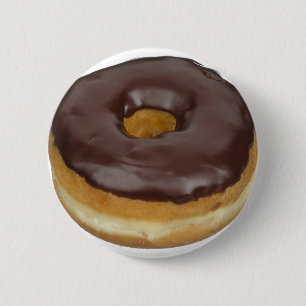 Chocolade Glazed Donut Doughnut Button