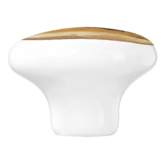 Chocolade Glazed Donut Doughnut Foto Keramische Knop (Zijkant)