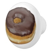 Chocolade Glazed Donut Doughnut Foto Keramische Knop (Rechts)