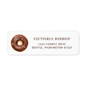 Chocolade Glazed Donut met Snowflakes kerst Etiket (Voorkant)