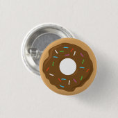 Chocolade Glazed Donut Pin Ronde Button 3,2 Cm (Voorkant /achterkant)