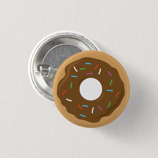 Chocolade Glazed Donut Pin Ronde Button 3,2 Cm (Voorkant /achterkant)