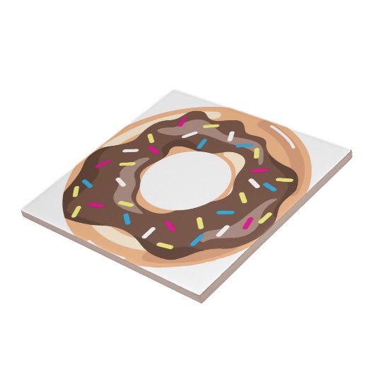 Chocolade Glazed Donut Tegeltje (Zijkant)