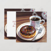 Chocolade Glazuur Donut en Koffie (Voorkant / Achterkant)