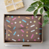 Chocolade glazuur ijs en donut spikkels tissuepapier (Geschenk)