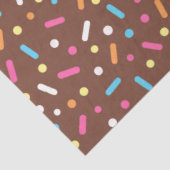 Chocolade glazuur ijs en donut spikkels tissuepapier (Detail)