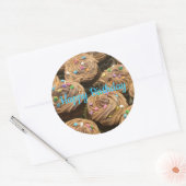 Chocolade glazuur verjaardag cupcakes ronde sticker (Envelop)