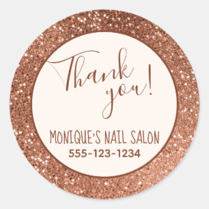 Chocolade Glitter Aangepaste Naam Ronde Sticker