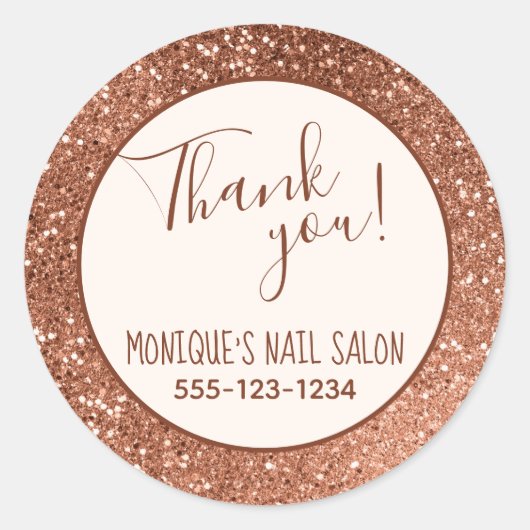 Chocolade Glitter Aangepaste Naam Ronde Sticker (Voorkant)