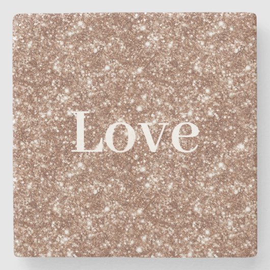 Chocolade Glitter Liefde Valentijnsdag Stenen Onderzetter (Voorkant)