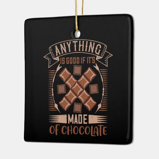 Chocolade - goed wanneer chocolade is gemaakt keramisch ornament (Links)